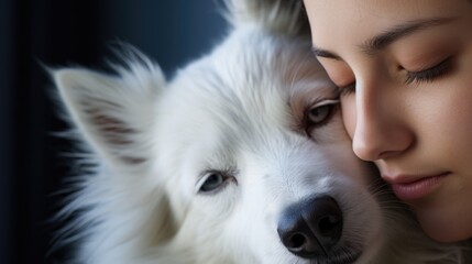 Wall Mural - White dog.