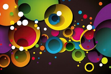 Canvas Print - Abstract colorful background with circles