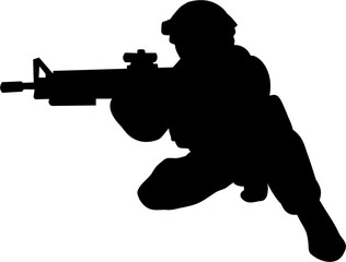 Soldier Silhouette Illustration Isolated Vector