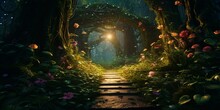 Enchanted Path Through Magical Forest Cinematic 4k