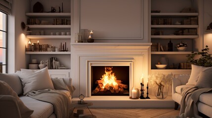 living room with fireplace