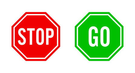 Canvas Print - Stop and go sign