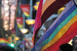 bandeiras lgbt simbolo da diversidade em dia de marcha pela diversidade e os direitos homossexuais.