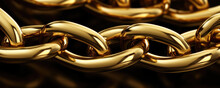 Closeup Of A Gold Chain Texture, With Interlocking Links And A Smooth, Cool Feel.