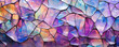© Justlight - Texture of iridescent glass with a cracked appearance, revealing a kaleidoscope of rainbow hues like a geode formation.