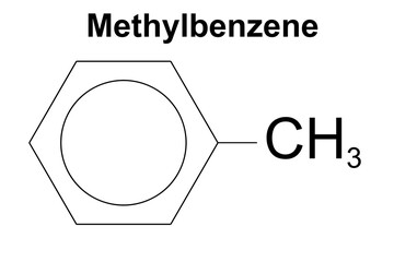 Wall Mural - Chemical structure of methylbenzene (hydrocarbon)