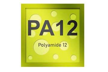 Poster - Polyamide 12 (PA12) polymer symbol isolated