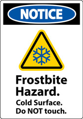 Wall Mural - Notice Sign Frostbite Hazard, Do not Touch Cold Surface