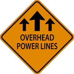 Wall Mural - Overhead Power Lines Sign