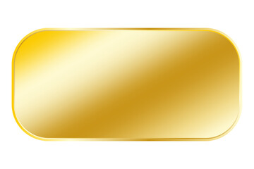 Gold rectangle button with frame. Vector illustration. EPS 10.