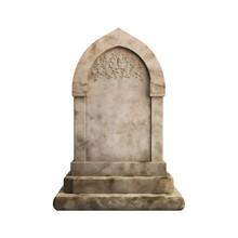 Muslim Gravestone Or Tombstone Isolated On Transparent Background, AI