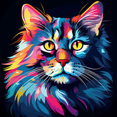  Stunning illustration of colorful popart animal with beautiful abstract color and shapes