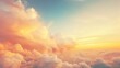 Generative AI : Colorful sky background with soft light. Dramatic background of the sky, at the end of the day, in dark tones and in the middle a cloud in yellow tones. Good for wallpaper. Space to wr