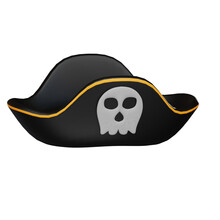 Pirate Hat 3d Icon Isolated On White Background. 3d Rendering
