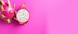 copy space image on isolated background with dragon fruit