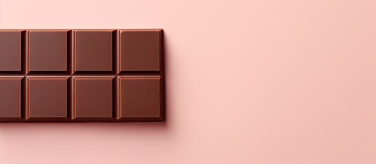 Leinwandbilder - copy space image on isolated background top view of milk chocolate bar