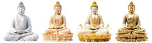 Set Of Buddha Statues, Cut Out