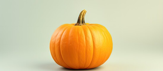 Poster - Pumpkin on a isolated pastel background Copy space for Halloween Thanksgiving and autumn