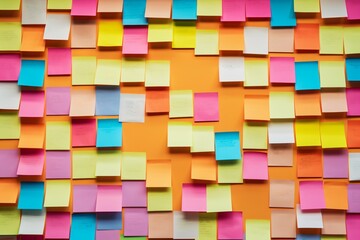 Sticky notes on a wall