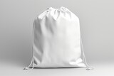 Fototapeta  - white drawstring bag isolated on a white background