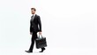 Business man walking with briefcase