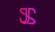 gradient color 3d connected alphabet letter js, sj logo design