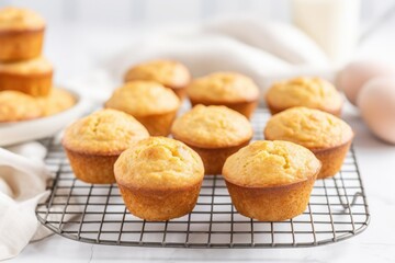 Canvas Print - banana muffins on a cooling rack