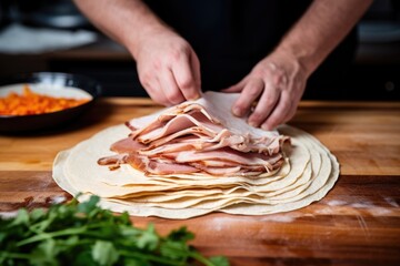 Poster - using hands for folding peking duck pancakes