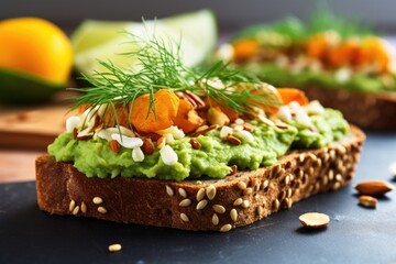 Sticker - close-up of a rustic avocado toast