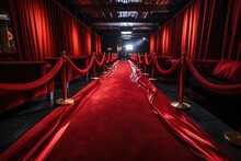 Red Velvet Rope Marking Vip Area In An Event