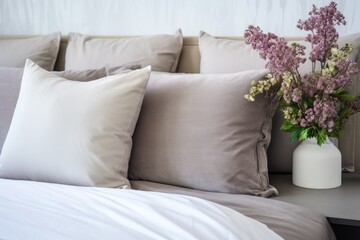 Wall Mural - pair of pillows on a neatly made bed
