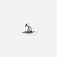 Canvas Print - Oil Pump Derrick Logo sticker isolated on gray background