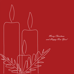 Wall Mural - Christmas card red and white design background vector illustration