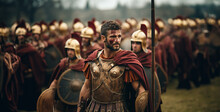 Troop Of Simple Roman Soldier After A Battle, Simple Roman Soldier After A Battle