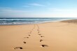 © Alfazet Chronicles - a line of footprints in the sand leading to the ocean