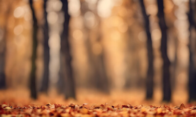 Aufkleber - Abstract autumn foliage bokeh backdrop