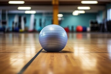 Canvas Print - fitness ball kept alone on the training floor