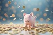 Gold coins and a piggy bank symbolize simple investments that anyone can make generative ai
