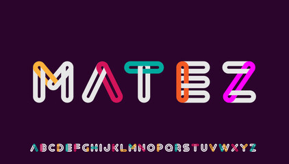 Sticker - hollow bold capital alphabet letter logo design
