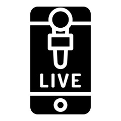 Canvas Print - Solid Mobile news Live icon