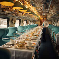 Wall Mural - Food on the train.