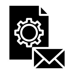 Canvas Print - Solid Email settings document icon