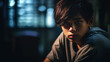 A young Thai teenage boy in despair in a cinematic Style generative ai