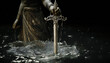Recreation of the legendary sword Excalibur wielded by the lady of the lake	