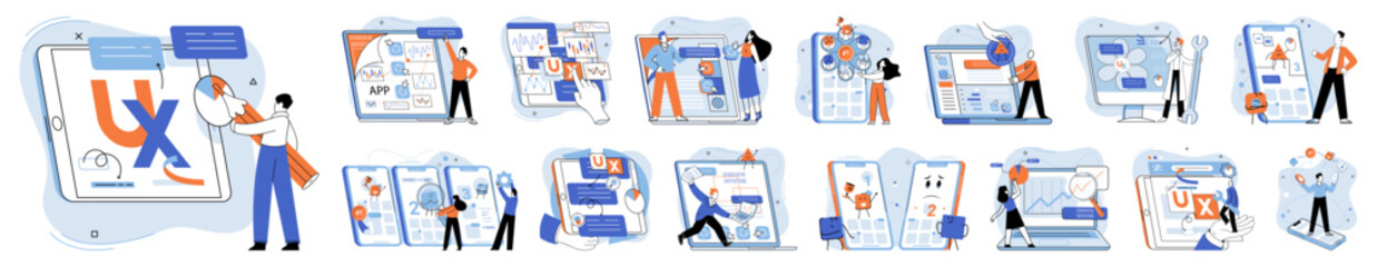 Application testing metaphor. Vector illustration. Application testing, refining process for well-oiled software mechanism App test, mock drill that prepares app for real-world scenarios Software