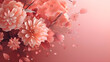Beautiful pink flower with blurred background using as cover page natural flora wallpaper or template brochure landing page design. Copy space layout design.