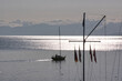 Herbstmorgen am Bodensee mit Boot