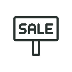 Sticker - For sale sign isolated icon, sale board vector icon with editable stroke