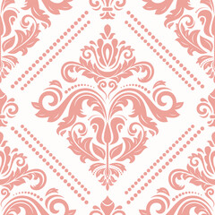 Wall Mural - orient vector classic pattern. seamless abstract background with vintage elements. orient pink patte