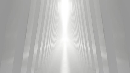 Aufkleber - Abstract white futuristic geometric tunnel, architecture design concept, 3d rendering, Loop animation.